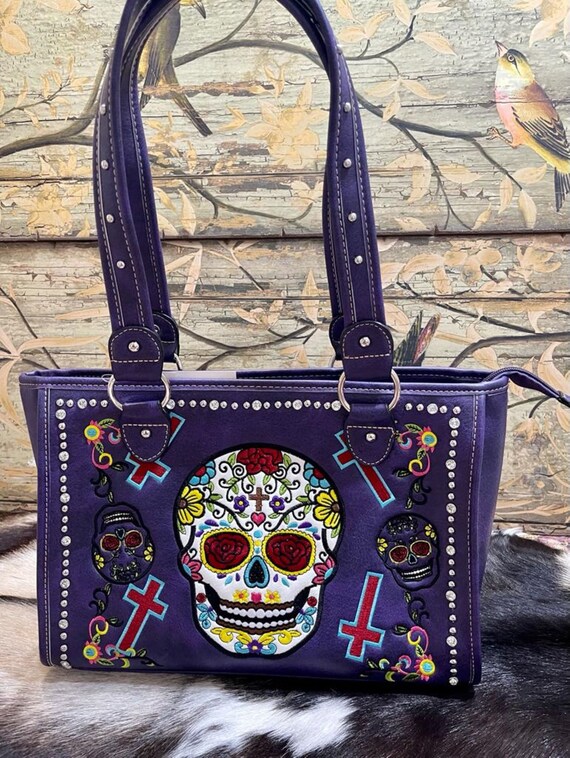 Sugar skull concealed carry purse sale