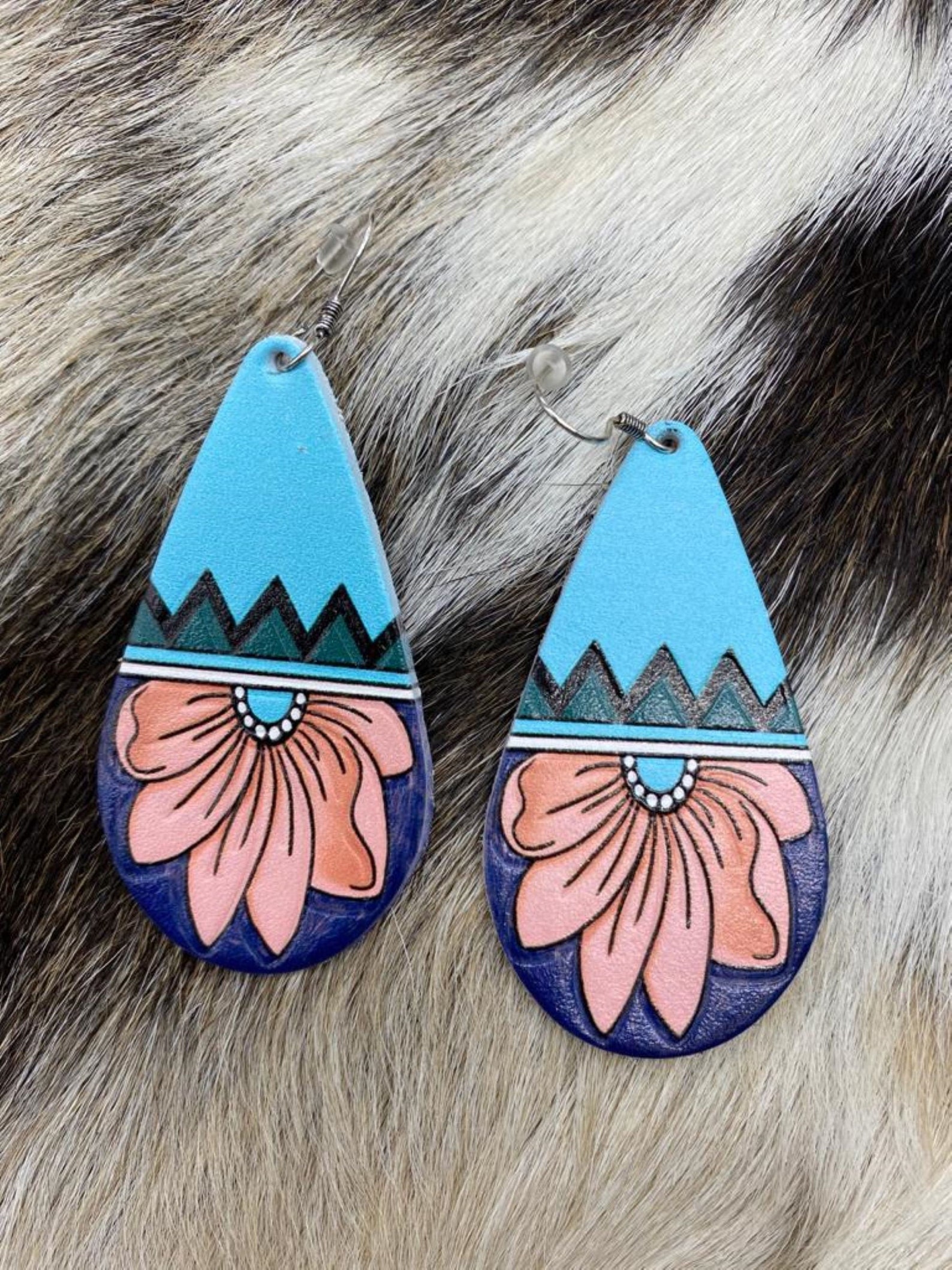 Genuine Leather Sublimation Print Drop and Dangle Earrings Etsy