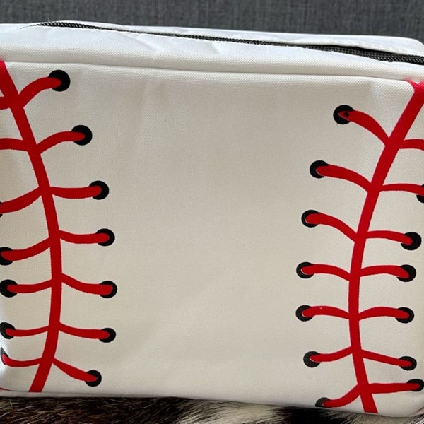 Baseball Print Make up Cosmetic Travel Bag