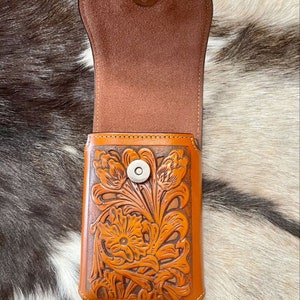 Western Praying Cowboy Genuine Leather Design With Concho Belt Loop ...