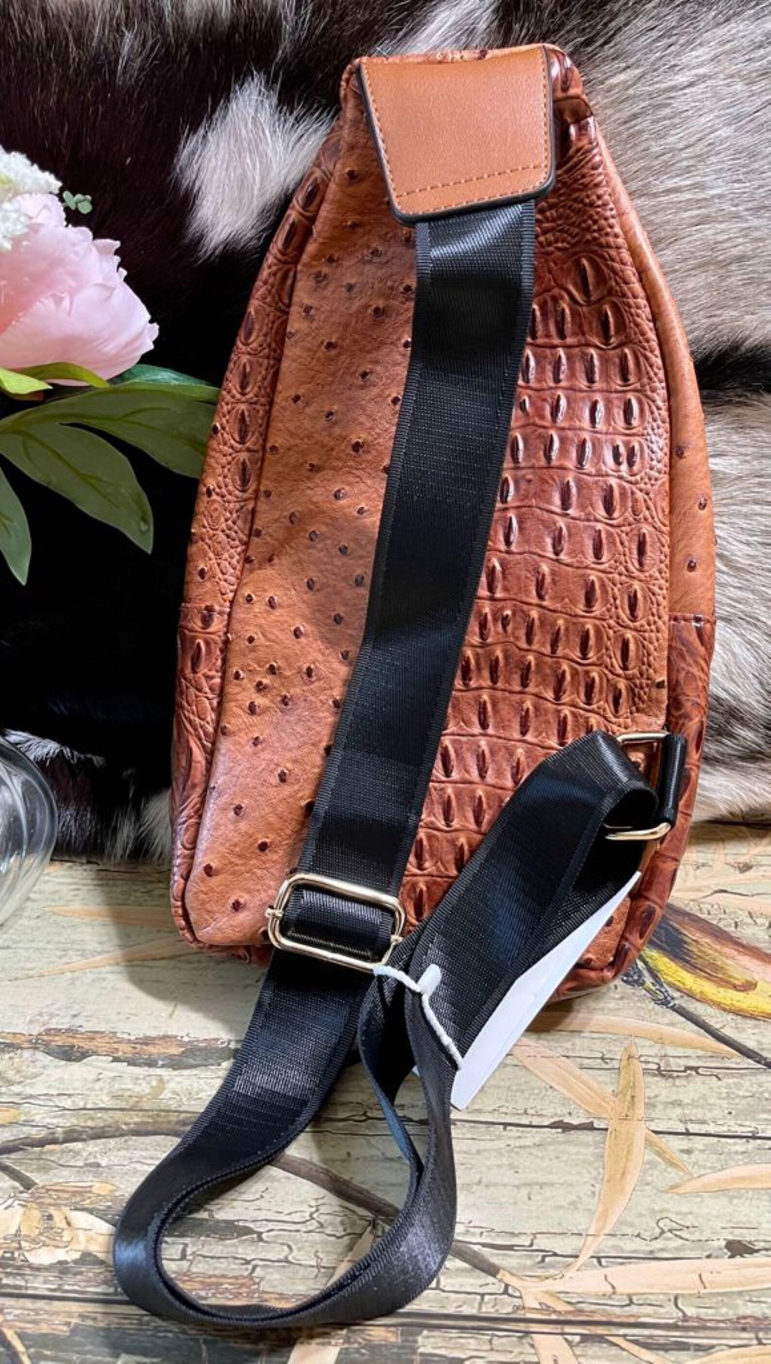 Double Zipper Sling Bag Etsy