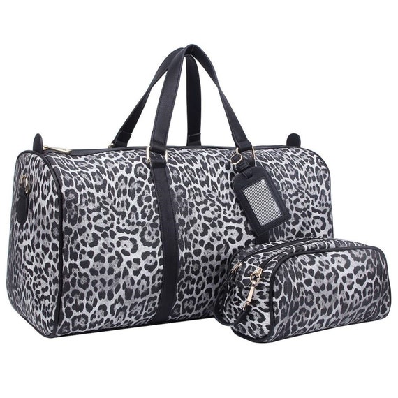 Western Fashion Large Leopard print Duffle Bag or weekender Bag