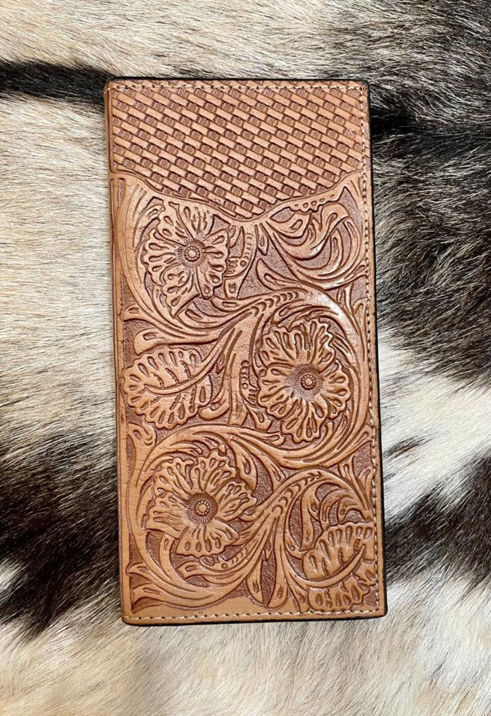 Western Cowboy Wallet Genuine Leather Bifold Long Wallet for Etsy