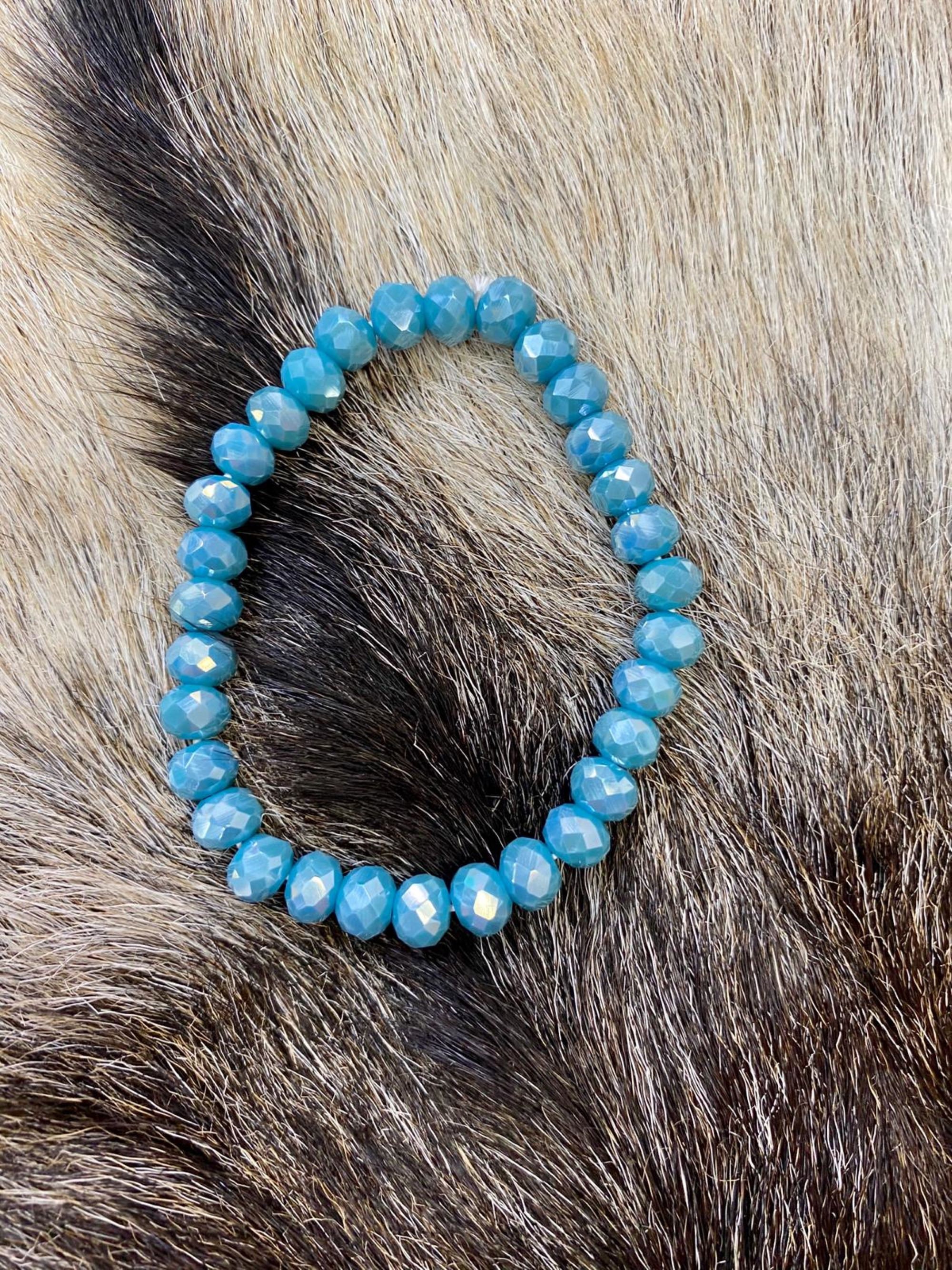 Crystal Beaded Bracelet Sky Blue. Etsy
