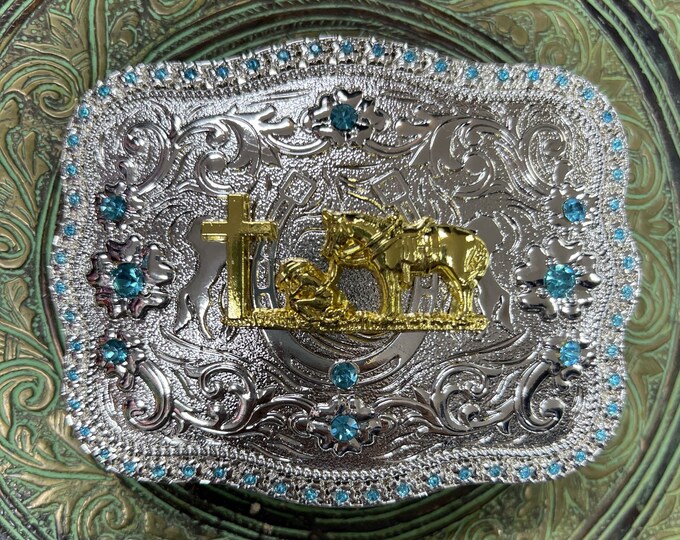 Western Cowboy Praying Cowboy Belt Buckle for Men Etsy