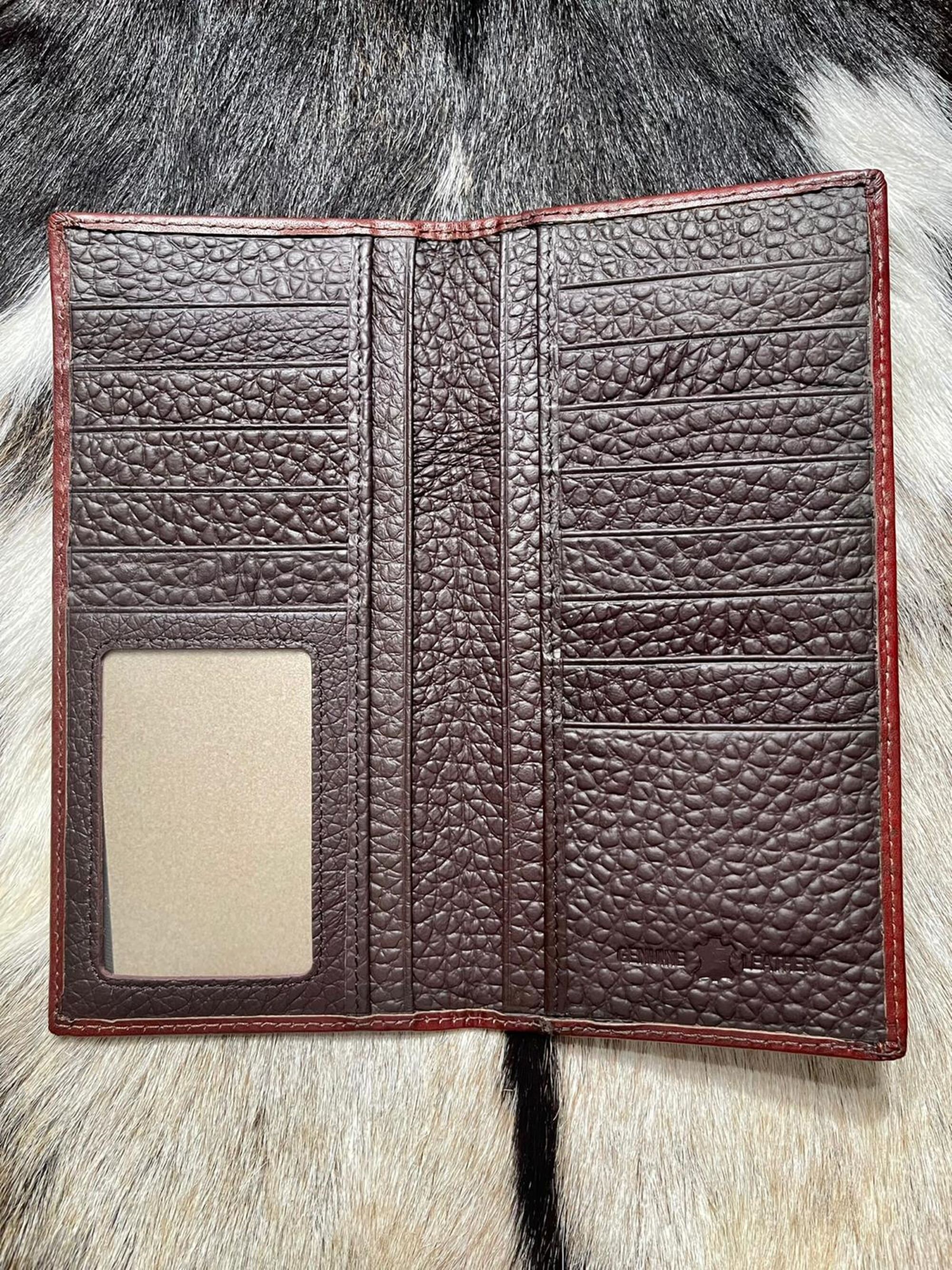 Western Cowboy Wallet Genuine Leather Bifold Long Wallet for Etsy