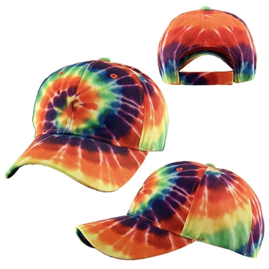 Tie Dye Rainbow Spiral Baseball Caps. Etsy