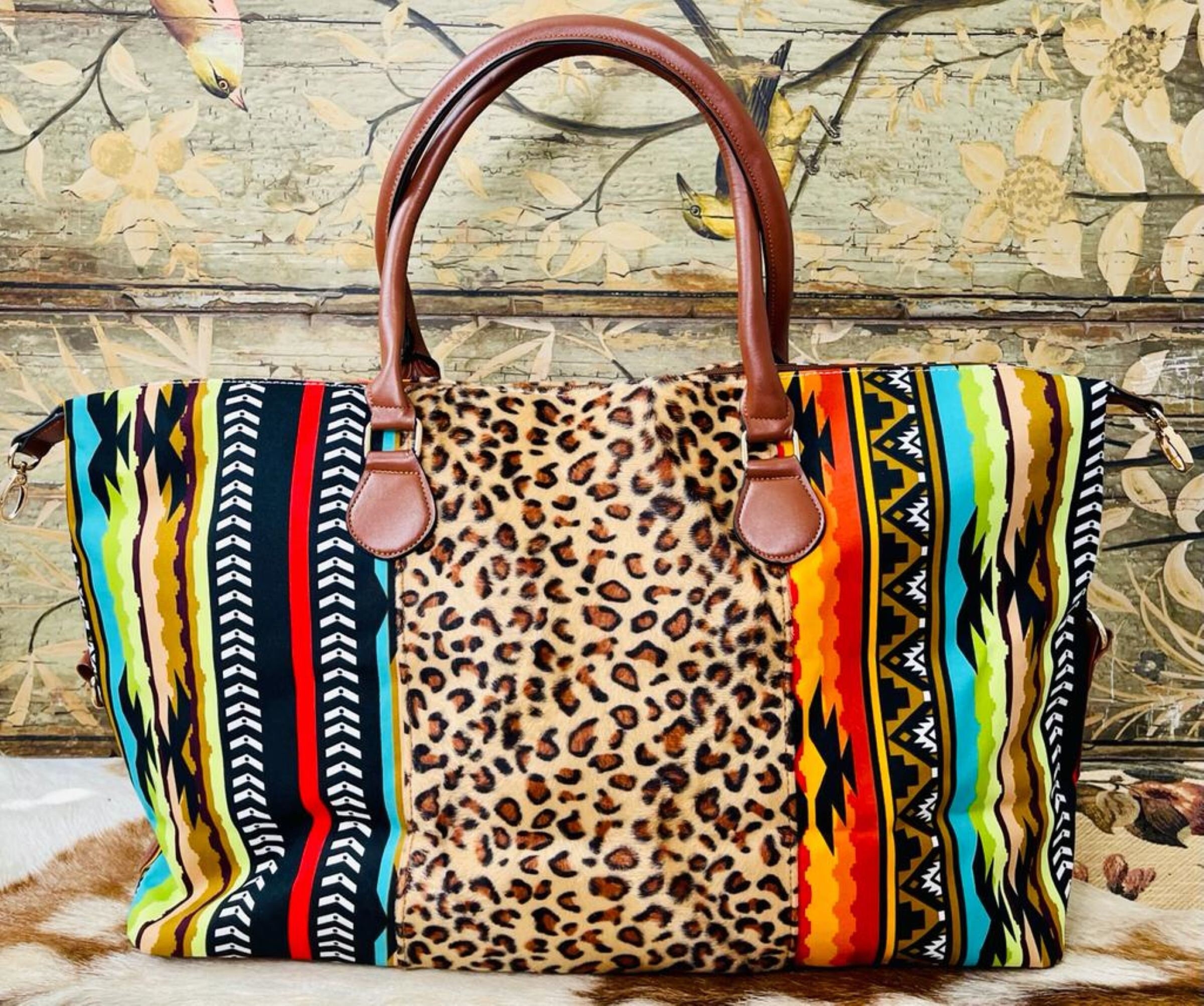 Leopard Print Weekend Travel Bag  Animal Print Bag – The Artisan & Company