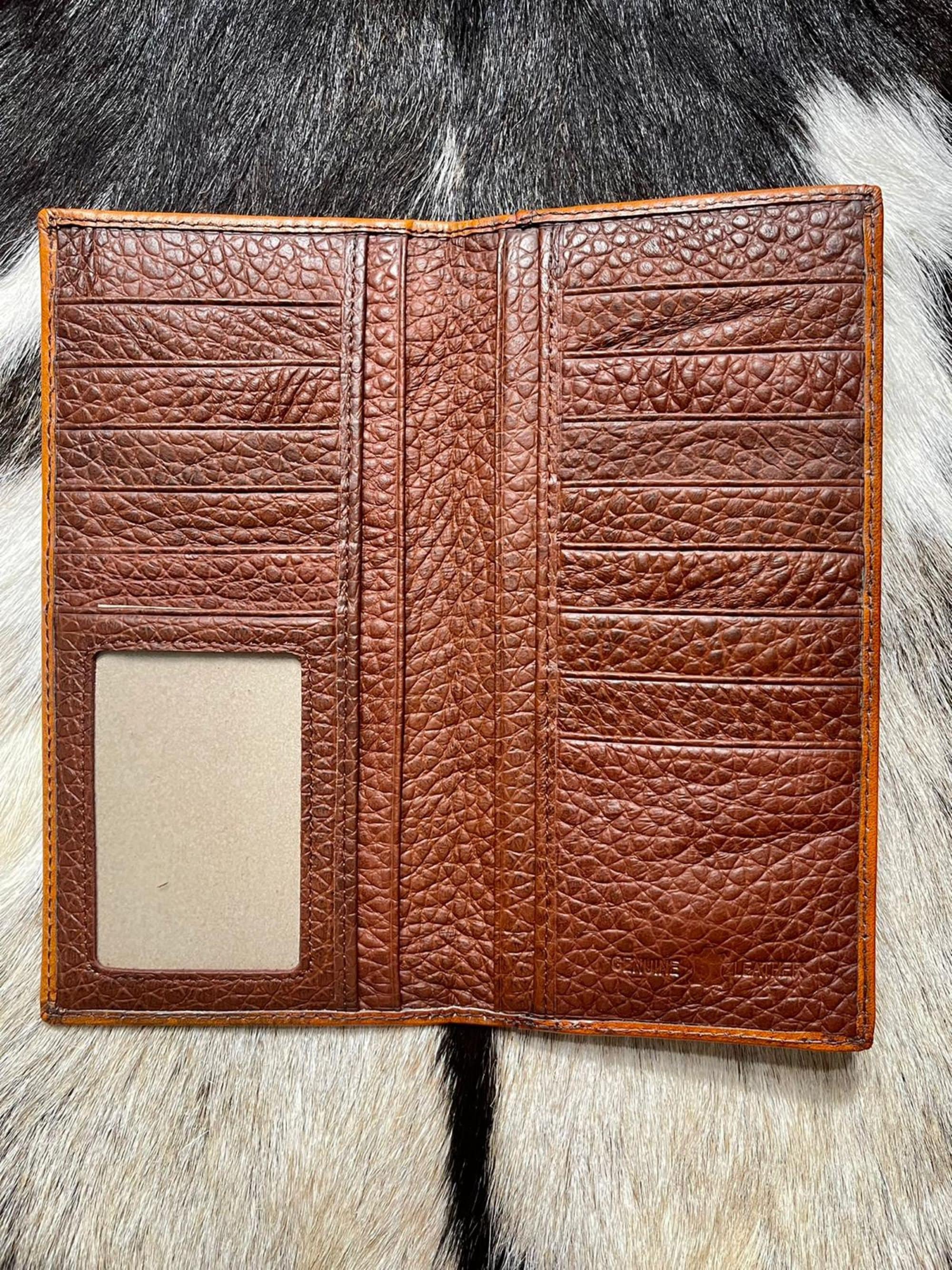 Western Cowboy Wallet Genuine Leather Bifold Long Wallet for Etsy