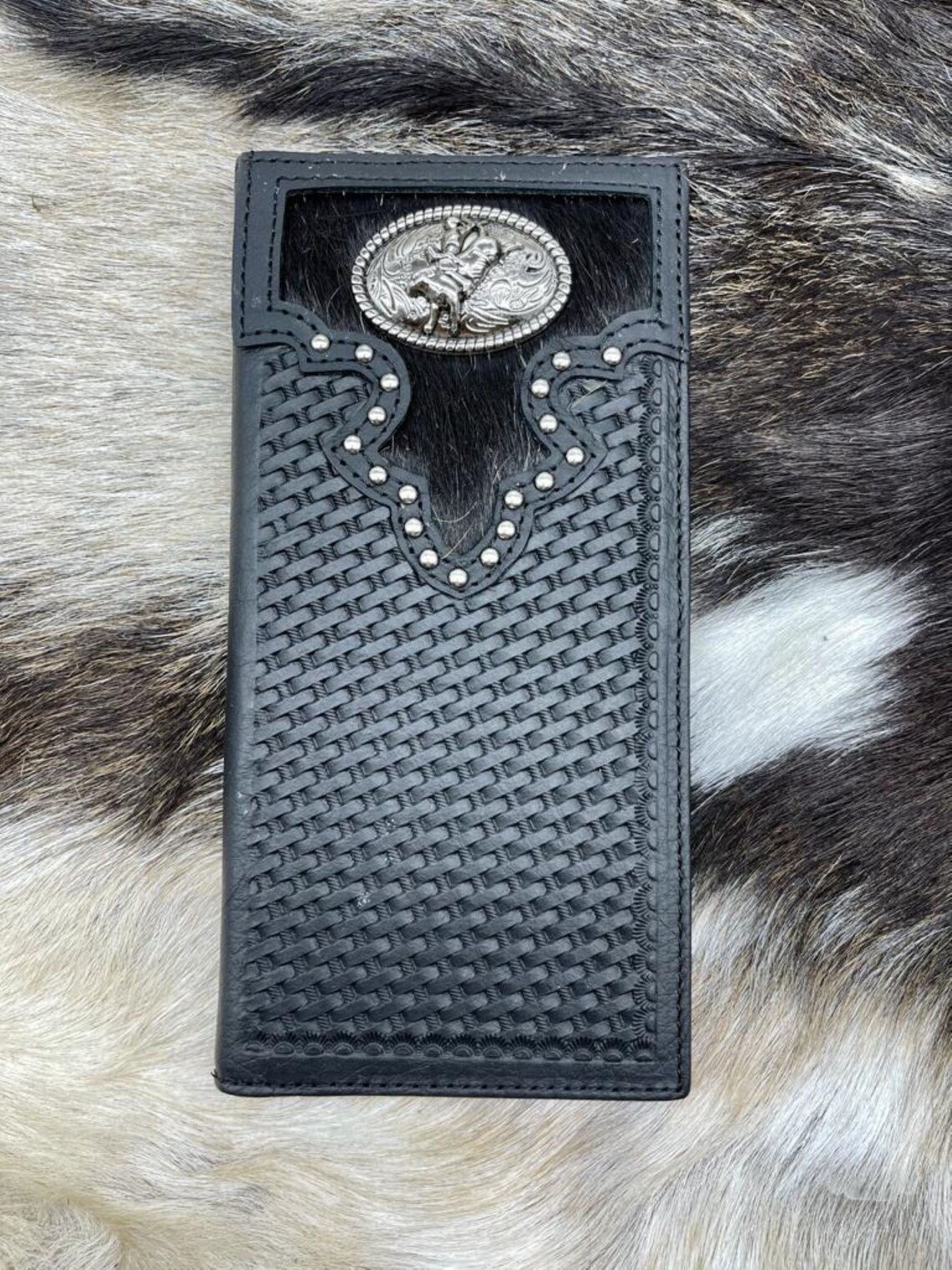 Western Cowboy Wallet Genuine Leather RODEO Bifold Long Etsy