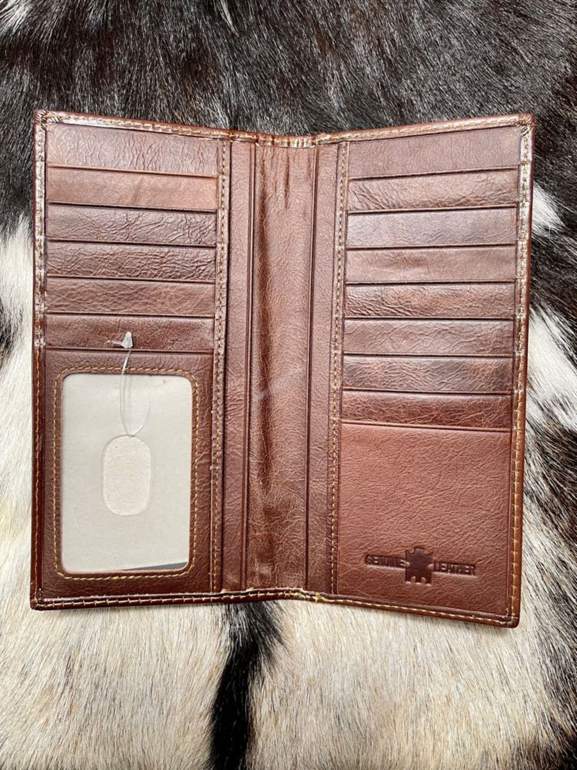 Western Cowboy Wallet Genuine Leather Bifold Long wallet for Etsy