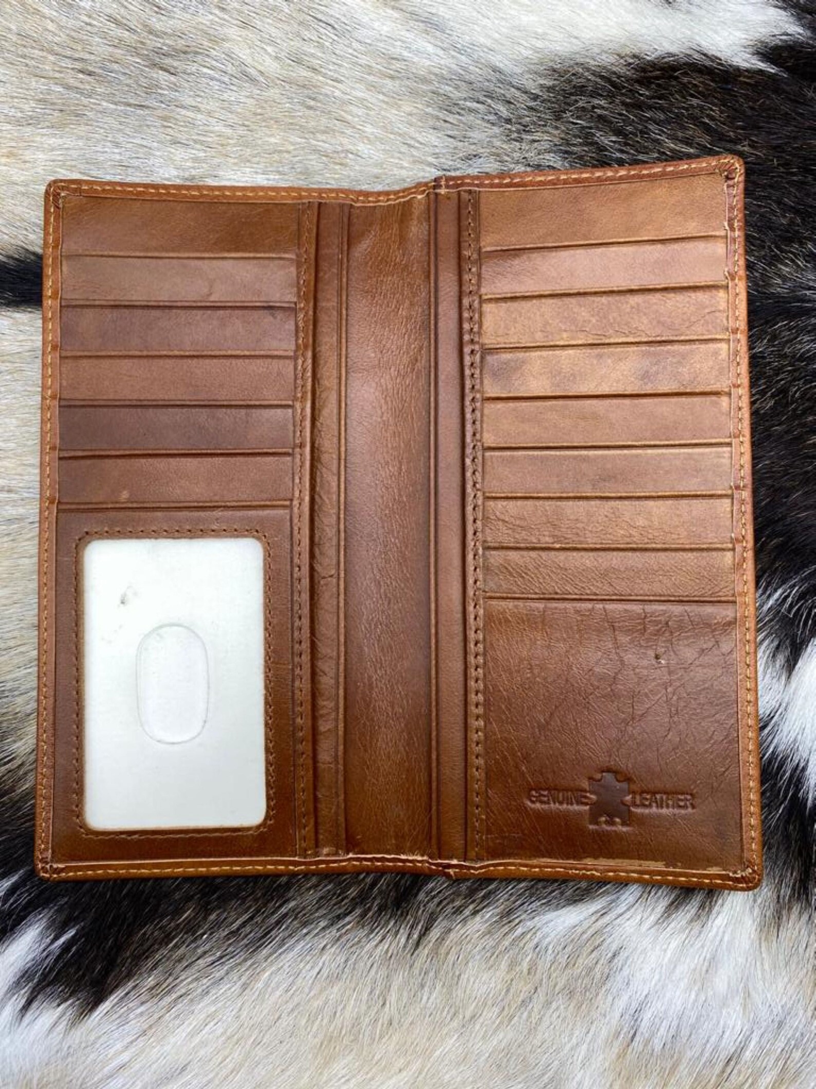 Western Cowboy Wallet Genuine Leather Bifold Long wallet for Etsy