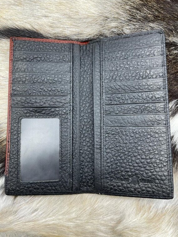 Western Cowboy Wallet Genuine Leather Rooster Bi-Fold Long Wallet for Men