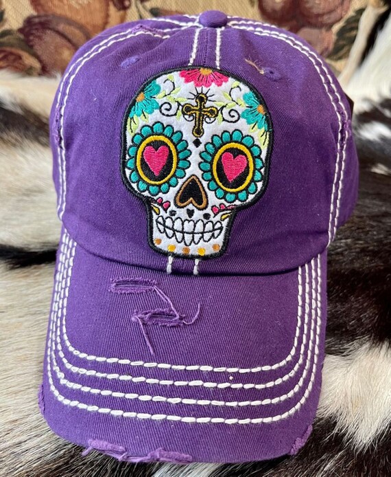 Sugar Skull Floral \u0026 Cross Embroidered 