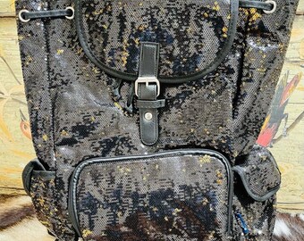 monogram sequin backpack