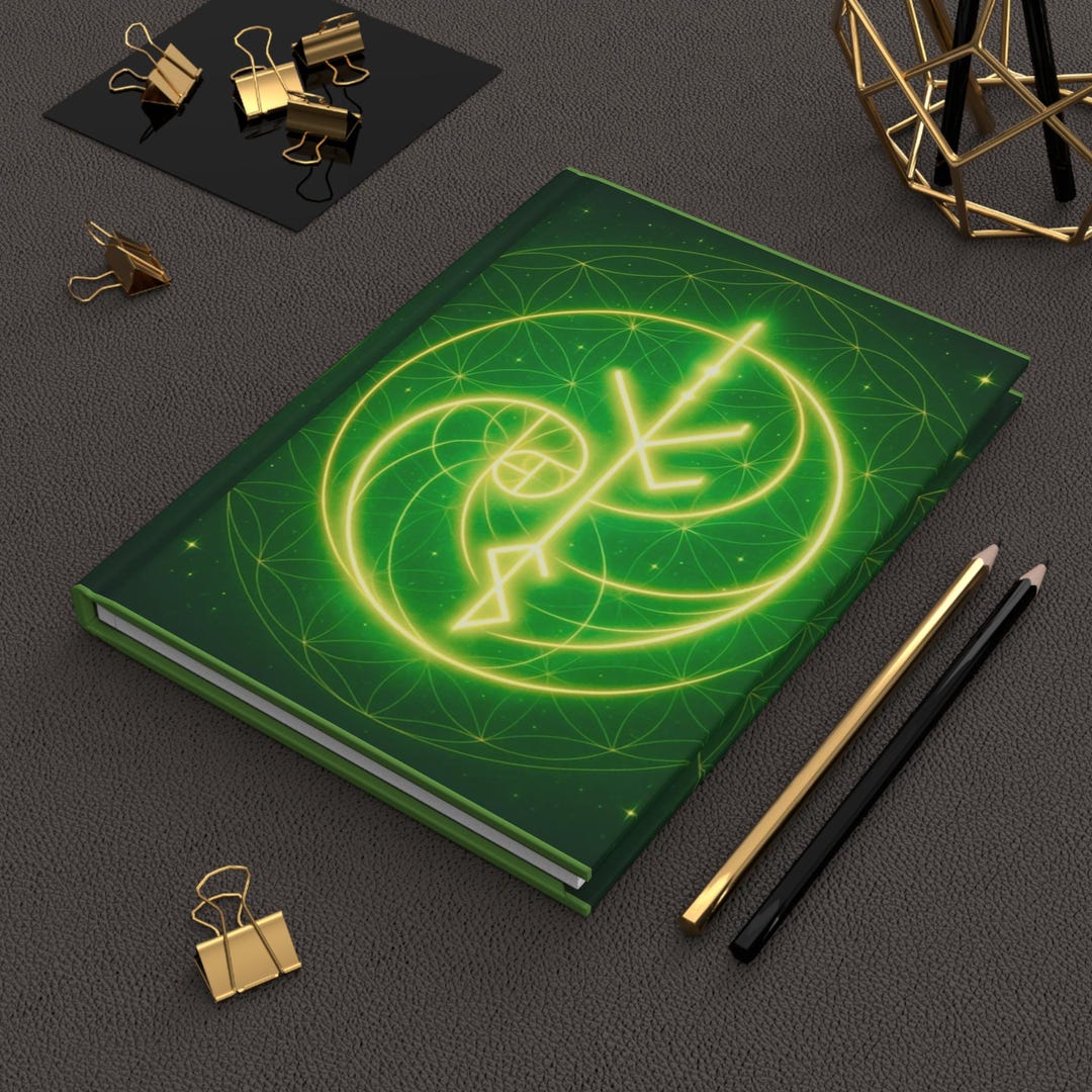 Glowing Green Sigil Hardcover Journal | Mystical Alchemy Symbol ...
