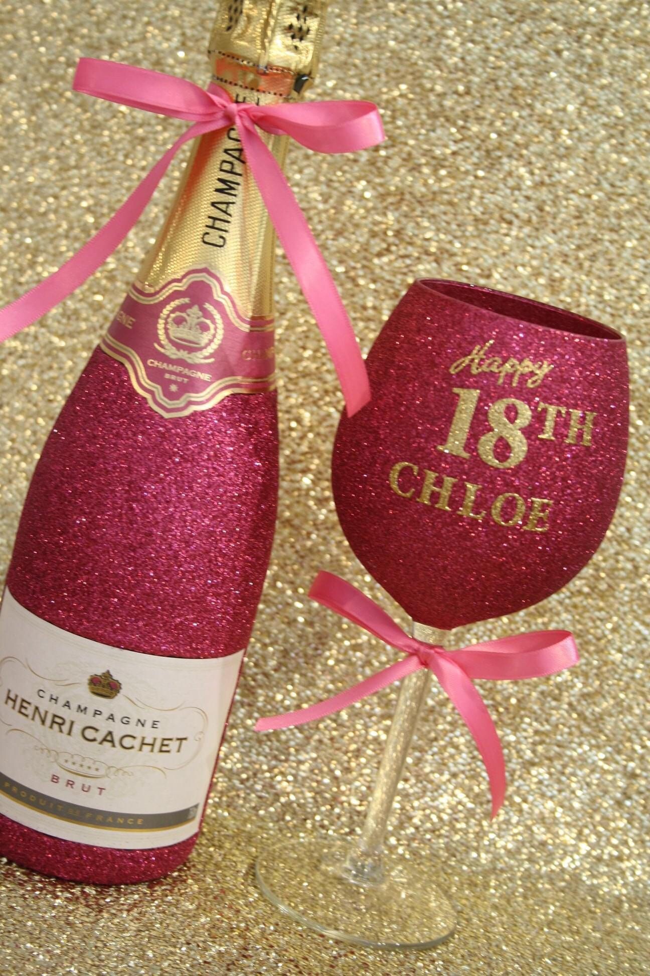 PERSONALISED Luxury Large Glittery Sparkly Wine Glass Etsy UK