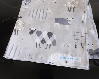 Tea towel / Drying Cloth in 100% cotton in a charcoal comedy sheep design.