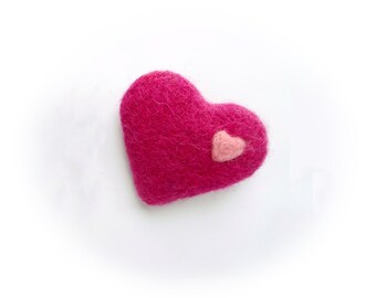 AUGTIGER Heart Brooch Pin - Silver & Pink Crystal Zircon Fashion Jewelry - View #2