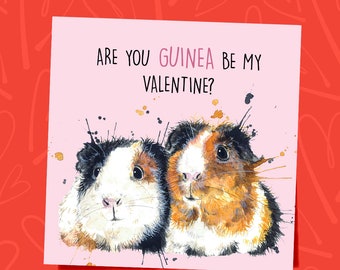 Guinea Pig Valentine's Greetings Card | Valentine's Card | Guinea Pig |