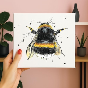 Splatter Bee Mini Canvas | Wall Art | Nursery Art