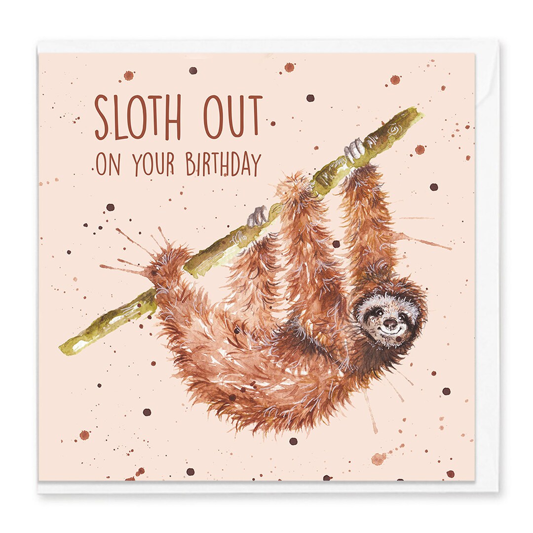 Faultier zum Geburtstag Geburtstagskarte Grußkarte Etsy.de