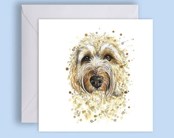 Splatter Labradoodle Greetings Card