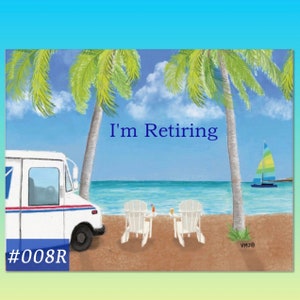 008R Revised Retirement Notification Postcards for Letter Carriers, post cards with poem, Mail Carrier