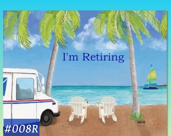 008R Revised Retirement Notification Postcards for Letter Carriers, post cards with poem, Mail Carrier