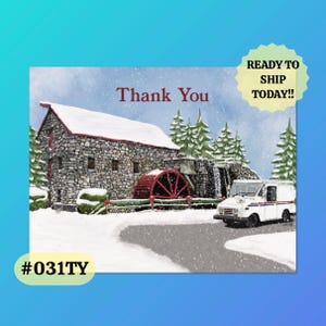 031TY Gristmill Postal Cartes postales de remerciement, cartes postales, facteur pour offrir aux clients, facteur