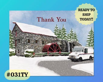 031TY Gristmill Postal Thank You Postcards for Mail Carriers