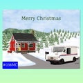 038MC Tree Farm Merry Christmas Snowglobe postcards, Letter Carrier Greeting Postcards