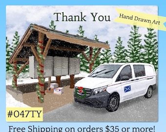 047TY Cluster Box mail carrier thank you postcards