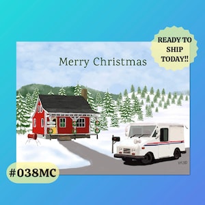 038MC Tree Farm Merry Christmas postcards, Letter Carrier Greeting Postcards