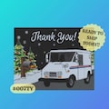 007TY LLV, Letter Carrier Thank You Postcards: Holiday Postal Design, for mail carriers to give to customers