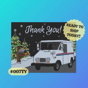 007TY LLV Cartes postales de remerciement de facteur, paquet de 50 ou 100 cartes postales, cartes postales, facteur