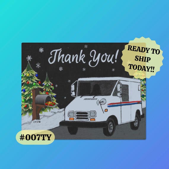 007TY LLV, Letter Carrier Thank You Postcards: Holiday