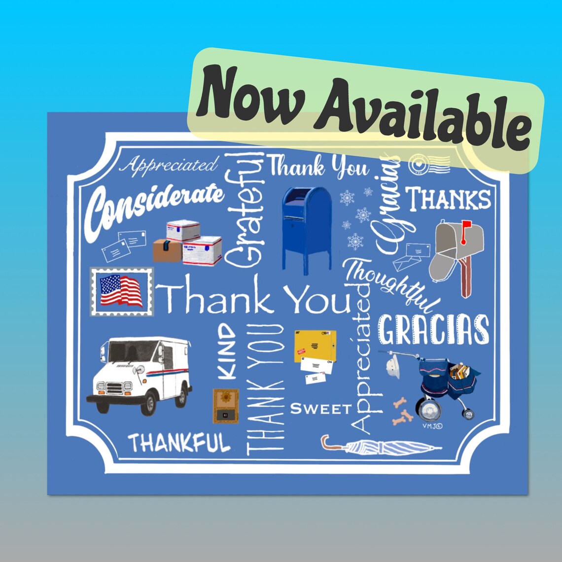 027TY Many Thanks Postal Themed Thank You Postcards for Mail Carriers ...