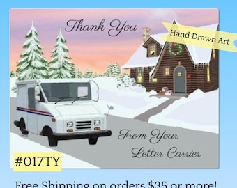 017TY English Cottage, Letter Carrier Thank You Postcards, For mail carriers to give their customers