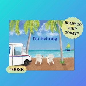 008R Avis de retraite Cartes postales pour facteurs, paquet de 50 ou 100 cartes postales, cartes postales avec poème, facteur