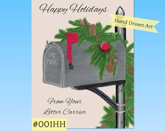 001HH Mailbox, Holiday Postcards for Letter Carriers to give their customers