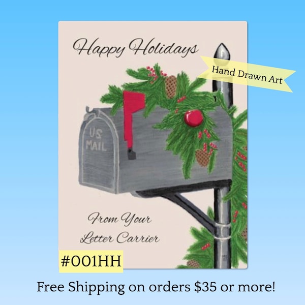 001HH Mailbox, Holiday Postcards for Letter Carriers to give their customers