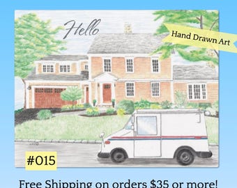 015 Hello, Introduce yourself, Letter Carrier Introduction Postcards, New Resident Welcome, includes poem,