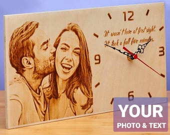 ONE YEAR ANNIVERSARY gifts for boyfriend-Custom Wood Burning - Couple portrait -Long Distance Relationship Gifts - Romantic gifts for him