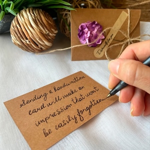 Carta de tarjeta de nota de estilo manuscrita personalizada para el día de la madre - Regalos - Invitaciones de boda a granel - Felicitaciones - Tarjetas de agradecimiento personalizadas