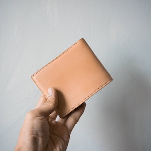 Natural Bifold Wallet,Leather Bifold Wallet, Mens Leather Wallet,Genuine Leather Wallet,Japan Leather Wallet,Vegetable Tanned Leather Wallet