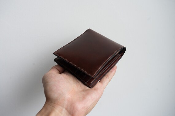 Horween Cordovan Color4 Bifold Leather Wallet Handmade - Horween Leather Wallet Horween Cordovan Color4 Bifold Leather Wallet Handmade - Horween Leather Wallet