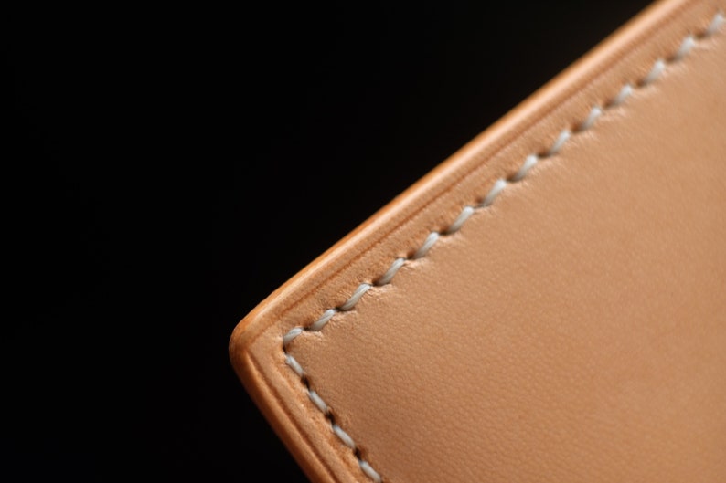 Cartera plegable azul, cartera plegable de cuero, cartera de cuero para hombre, cartera de cuero genuino, cartera cordobesa, cartera de cuero curtido vegetal imagen 7