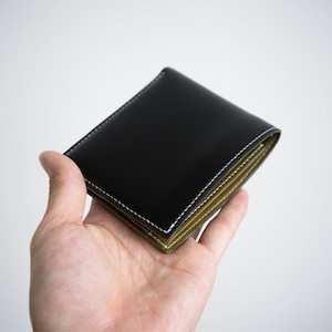 Cartera de cuero negro, billetera bifold, cuero cordobés, billetera de cuero clásica, billetera de tarjeta de crédito, billetera verde oscuro, billetera verde para hombre