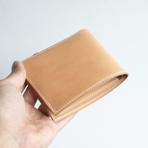 Shinki Cordovan Bifold Natural Vegetable Tanned Leather handmade Bifold Wallet image 1